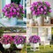 6-Bundle Artificial Impatiens Flowers – UV-Resistant Silk Bouquets for Outdoor Garden, Porch, Window Boxes, Balcony, and Home Decor (Fuchsia)